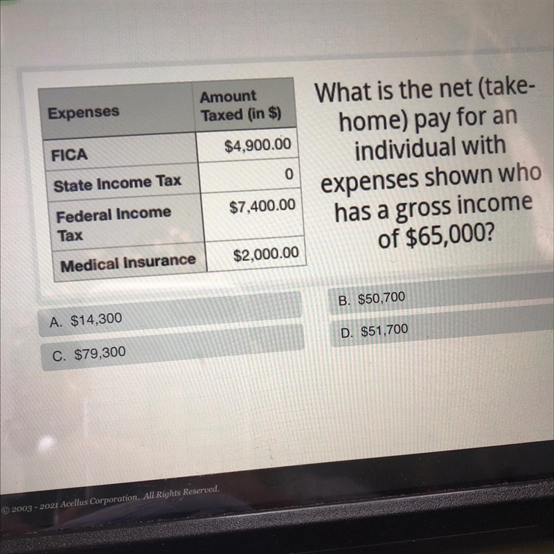 ExpensesAmountTaxed (in $)$4,900.00FICA0State Income TaxFederal IncomeTaxWhat is the-example-1