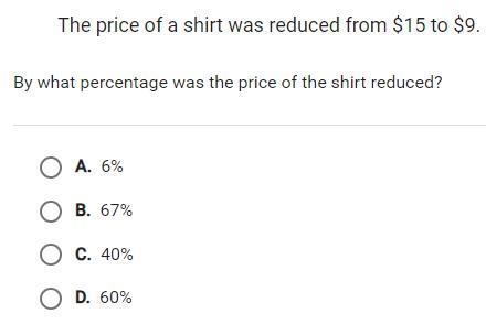 What percentage was the price of the shirt reduced-example-1