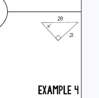 Missing angle of 28 and 21 with trigonometry-example-1