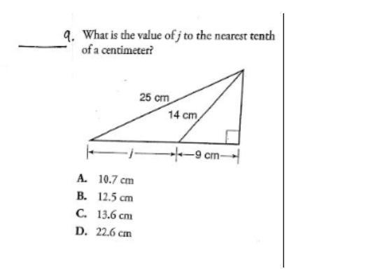 Pythag test. question in screenshot-example-1