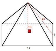 Matt needs to find the volume of this rectangular pyramid. What answer should he arrive-example-1