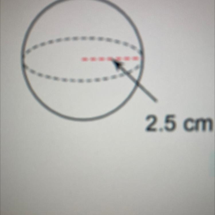 2. Find the surface area of the sphere below. Leave your answer in terms of . Type-example-1