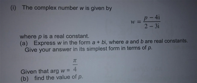 Part a is already complete, answer is (2p+12)/13 + (3p-8)i/13. need help with part-example-1