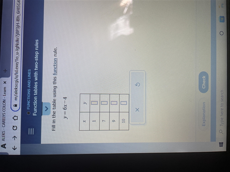 Fill in the table using this function rule-example-1