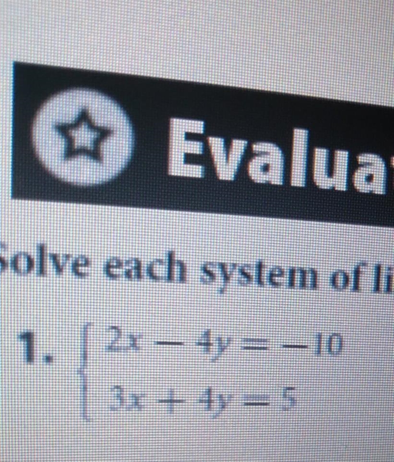 Solve each system of linear equation by adding or subtracting-example-1