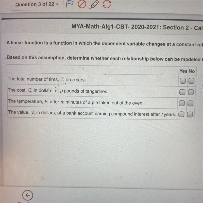 A linear function is a function in which the dependent variable changes at a constant-example-1