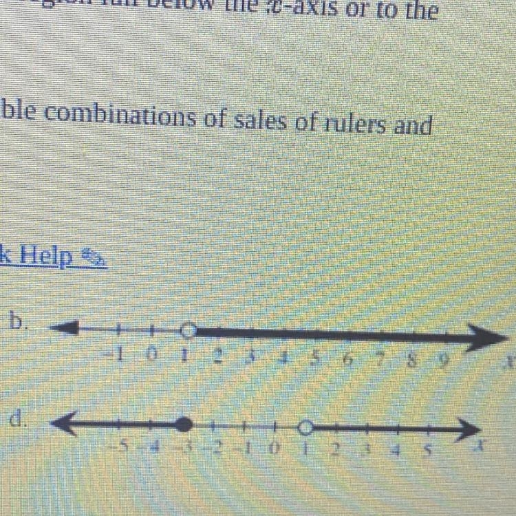 Write the inequality that represents the a-values highlighted on d)-example-1