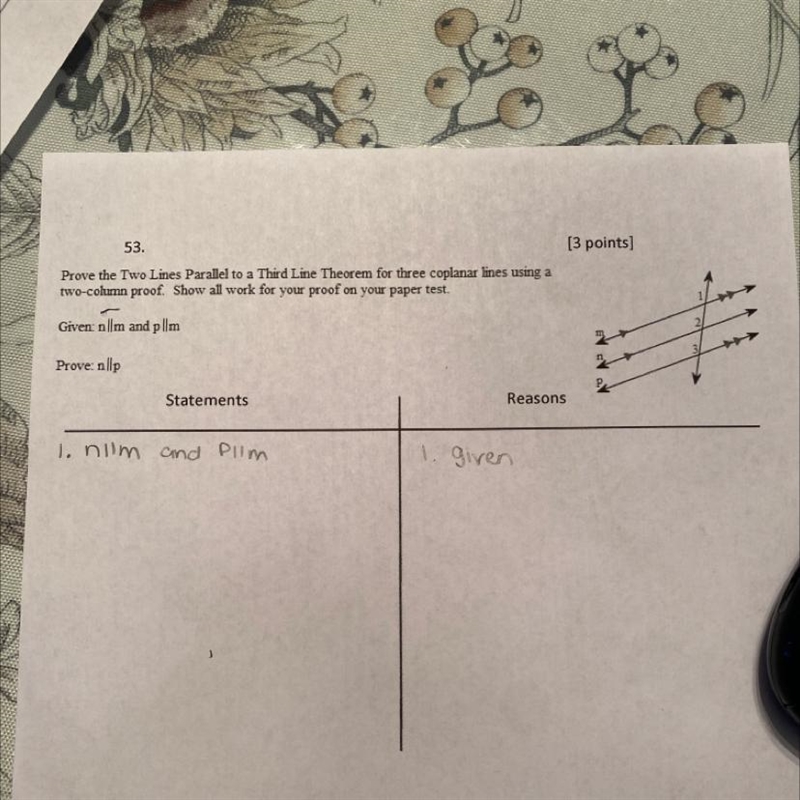 The question is in the picture of possible write in a two column proof or something-example-1