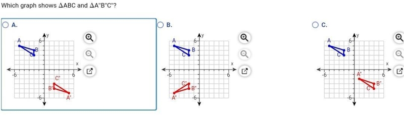 Challenge The vertices of ABC are , , and . ABC is reflected across the y-axis and-example-1