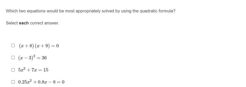 Please help me with this problem. Which two equations would be most appropriately-example-1