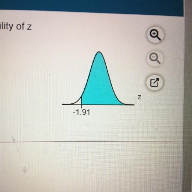 For the standard normal distribution shown on the right, find the probability of z-example-1