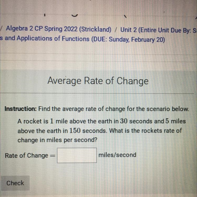 A rocket is 1 mile above the earth in 30 seconds and 5 miles above the earth in 150 seconds-example-1