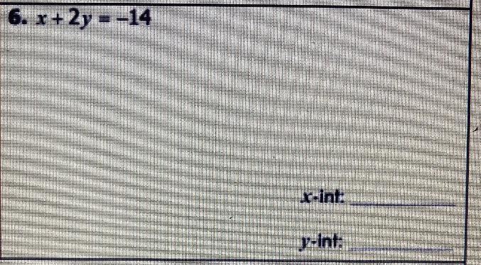 Find the x- intercept and y- intercept of each equation algebraically-example-1