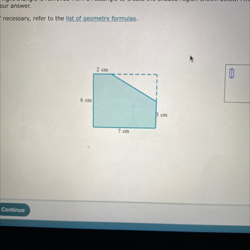 Hey Rachael is removed from a rectangle to create the shaded region chandelier find-example-1