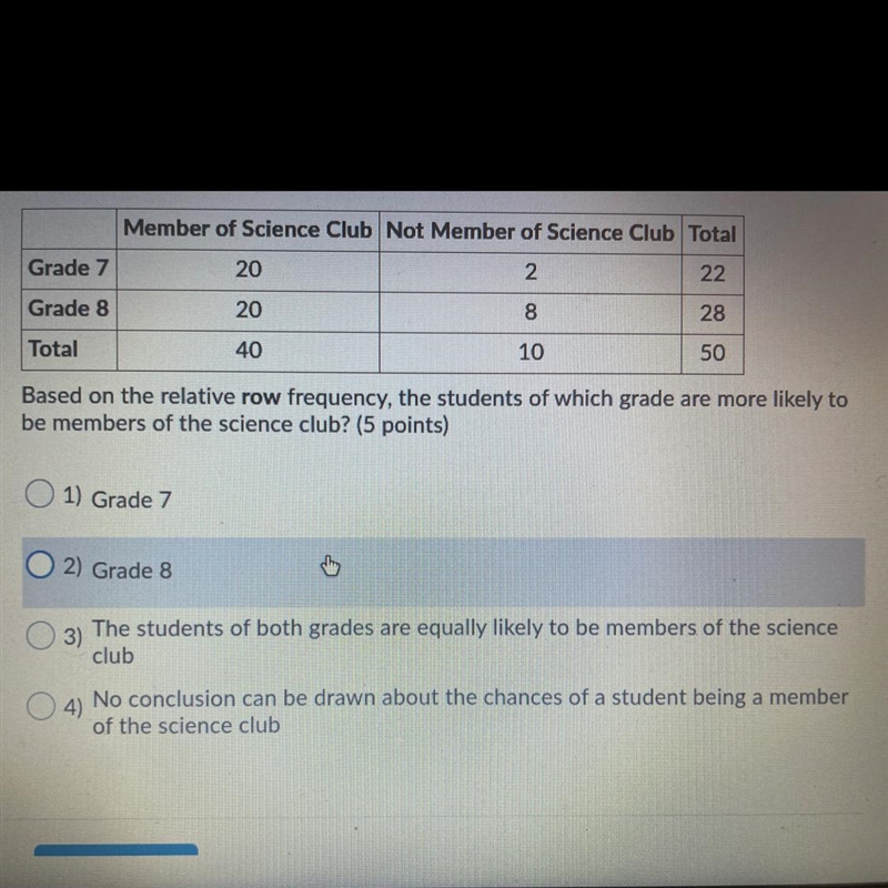 The following to a table shows the date it for the students of two different grades-example-1