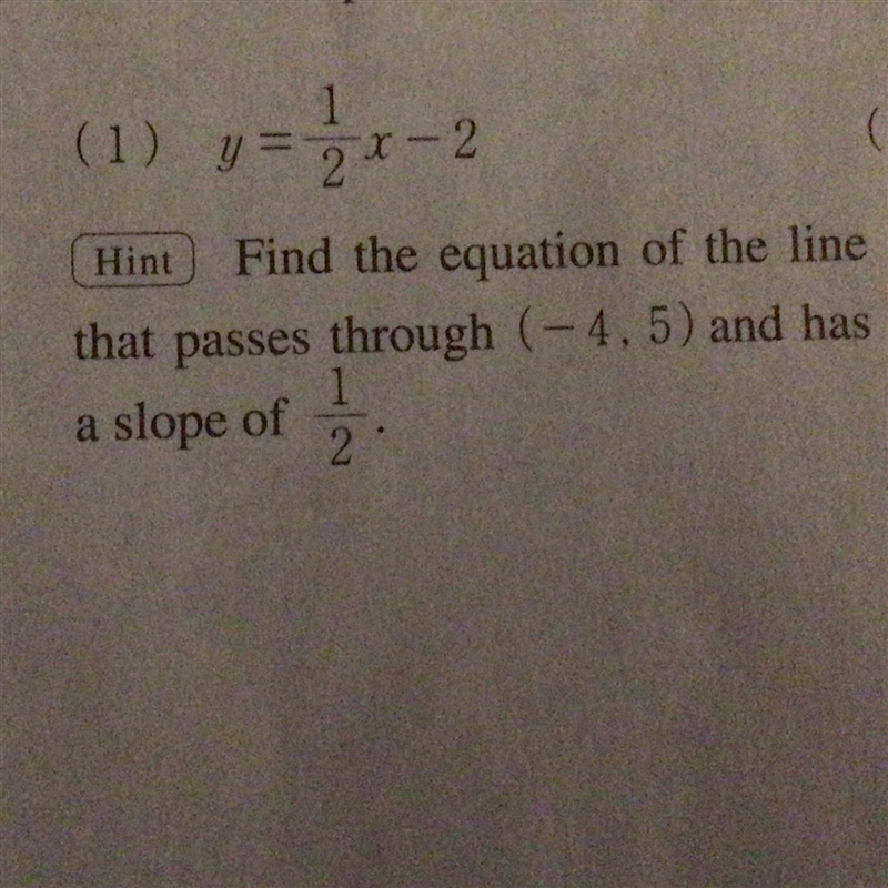 Can you help me to understand this question and answer it.find the equation of a line-example-1