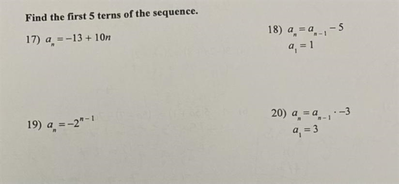 Find the first 5 terms of the sequence-example-1