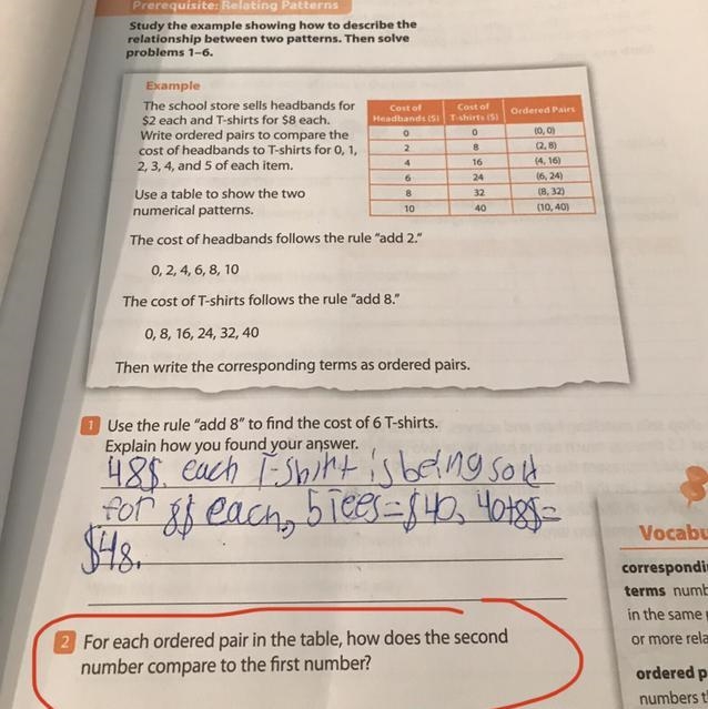 Can anyone please help? The circled answer in red is the one that I need help with-example-1