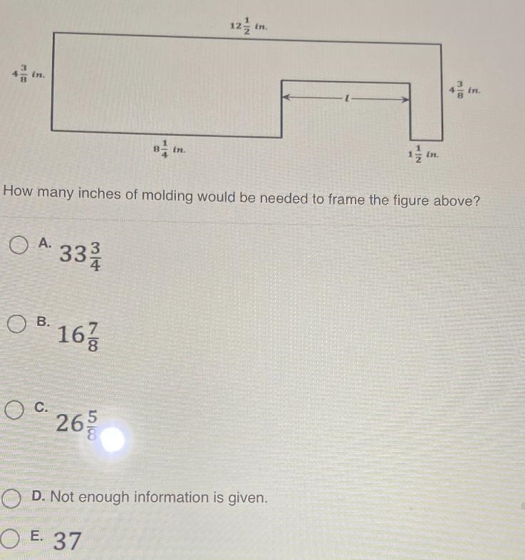 This question refers to the following information.How many inches of molding would-example-1