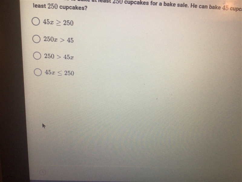 Haman needs to bake at least 250 cupcakes for a bake sale. He can bake 45 cupcakes-example-1