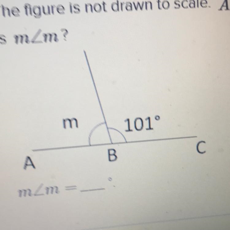 The figure is not drawn to scale. ABC is a straight line. What is m-example-1