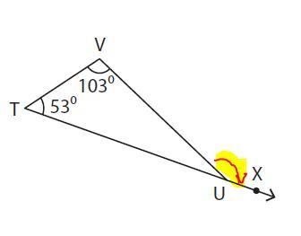 - What is the measure of the external angle which is marked in yellow? A 156 degrees-example-1