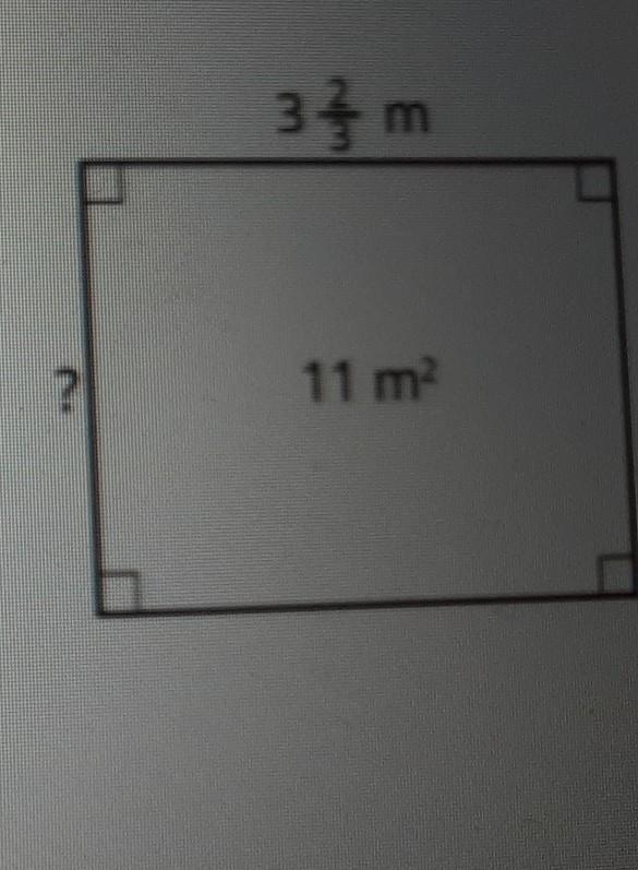 Find the unknown side length of the rectangle if it's area is 11 m2-example-1