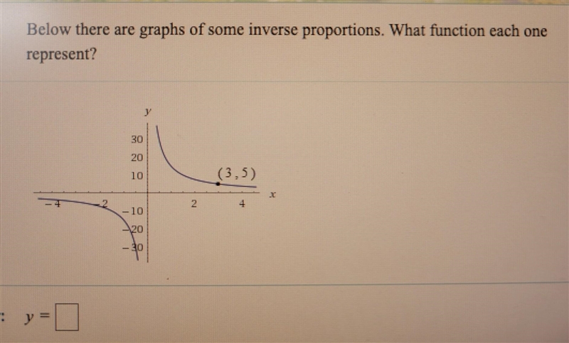 Below there are graphs of some inverse proportions. What function each one represent-example-1