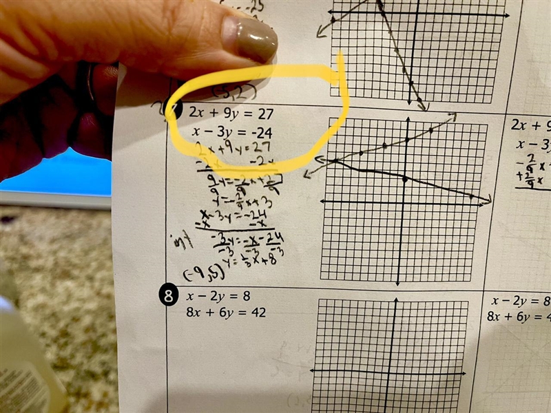 I need answer on this graphing va substitution.Problem 7 I tried to solve it but not-example-1