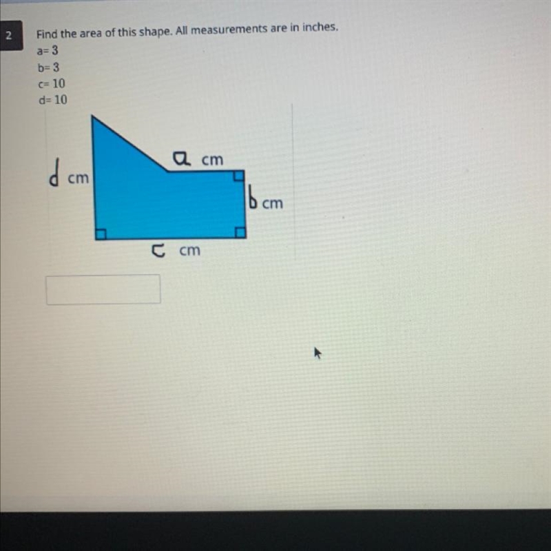 What’s the area of the shape down below-example-1