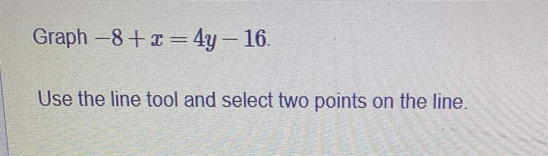 Graph the line for -8 + x = 4y - 16 on the coordinate plane.-example-1