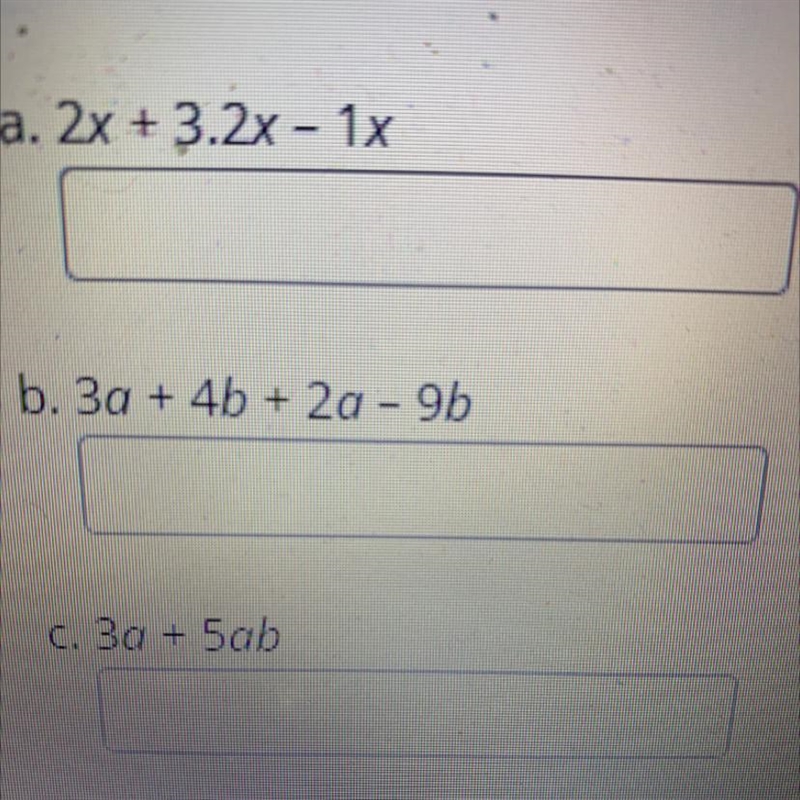 Simplify the following expressions by adding or subtracting like terms or just rewrite-example-1