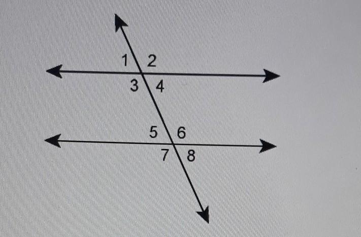 Which pair of angels are corresponding?A.)<1 and <3 B.) <1 and <4 C.)&lt-example-1