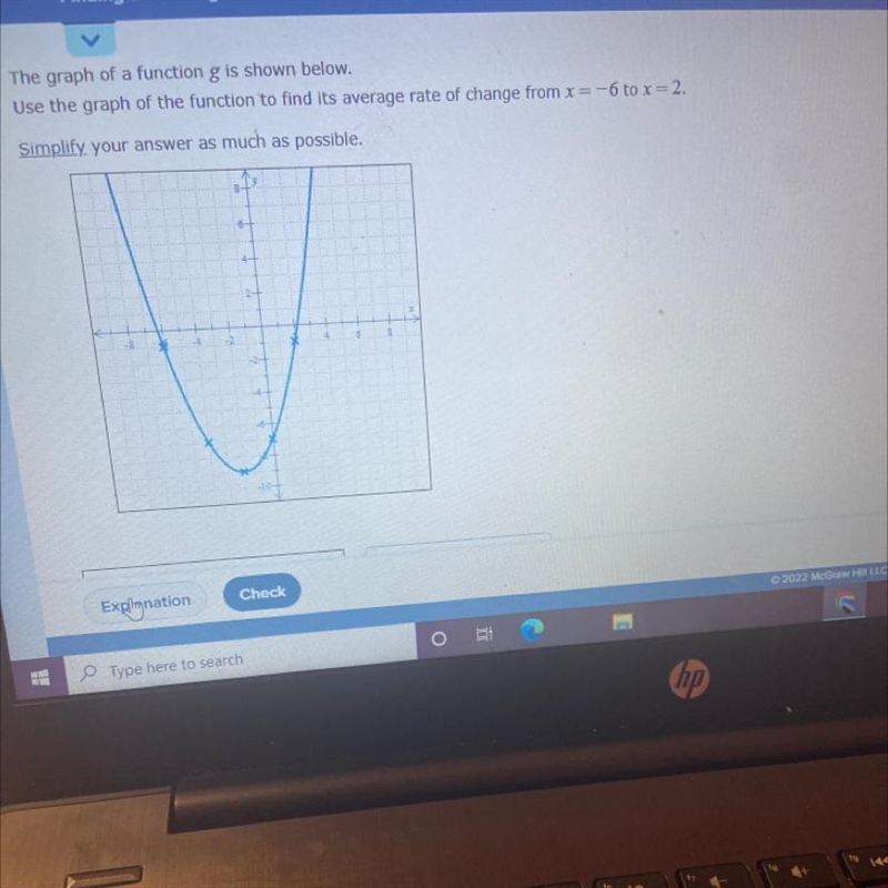 The graph of a function g is shown below. Use the graph of the function to find its-example-1