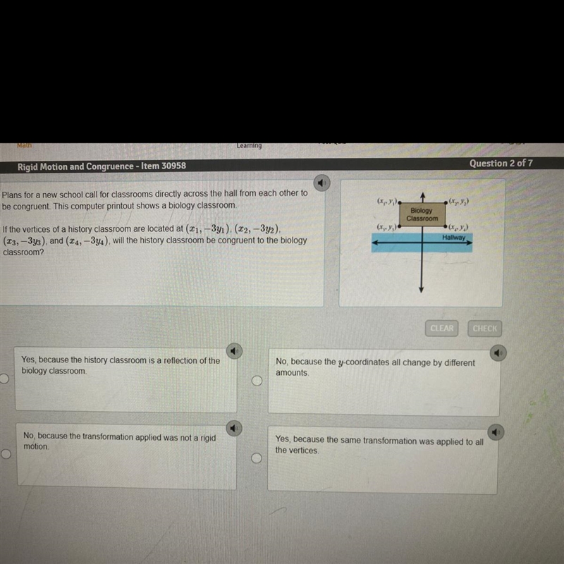 Plans for a new school call for classrooms directly across the hall from each other-example-1