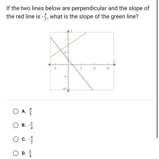 If the two lines below are perpendicular and the slope ofthe red line is -, what is-example-1