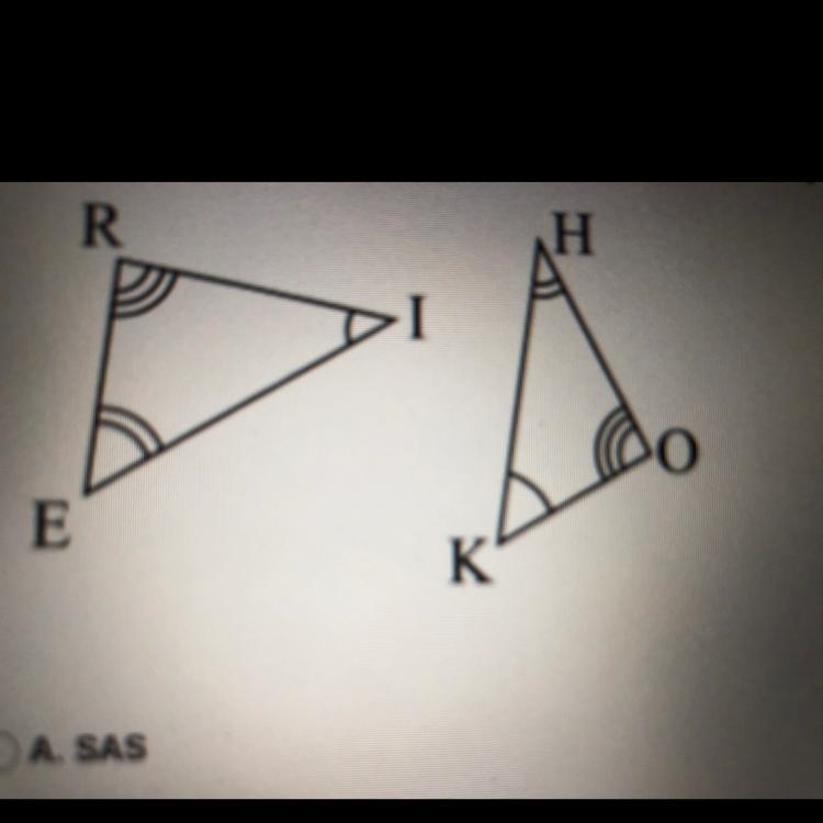 What is the congruence correspondence, if any, that will prove the given triangles-example-1