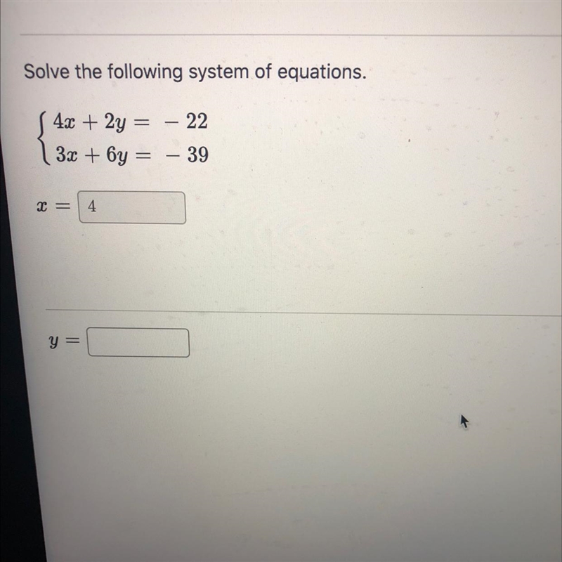 Solve the following system of equations What does x & y = ?-example-1