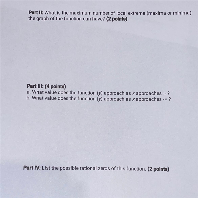 For the polynomial f(x)=x^3 -x^2 -4x+4, answer the following questions:Part I: How-example-1