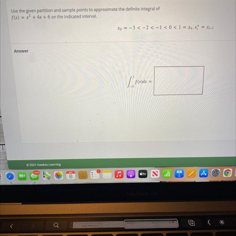 Use the given partition and sample points to approximate the definite integral off-example-1