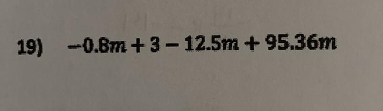 Solve the expression (7th grade math): -0.8m+3-12.5m+95.36m-example-1