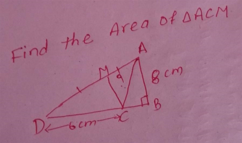 Find the area of ∆ACM ​-example-1