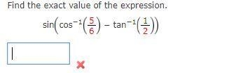 Find the exact value of the expression.-example-1