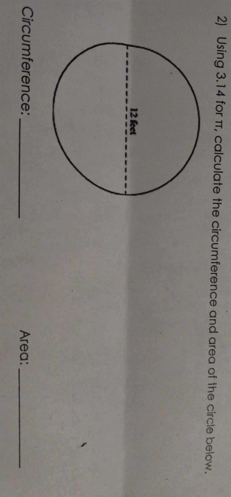 What is the circumference and area of this circle?​-example-1