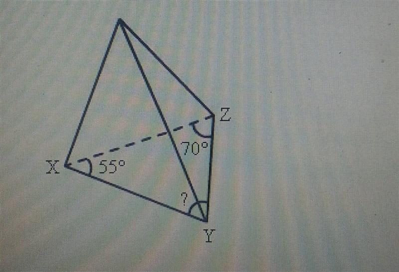 What is the measure of the unknown angle in the base of this pyramid? A) 25° OB) 40° OC-example-1