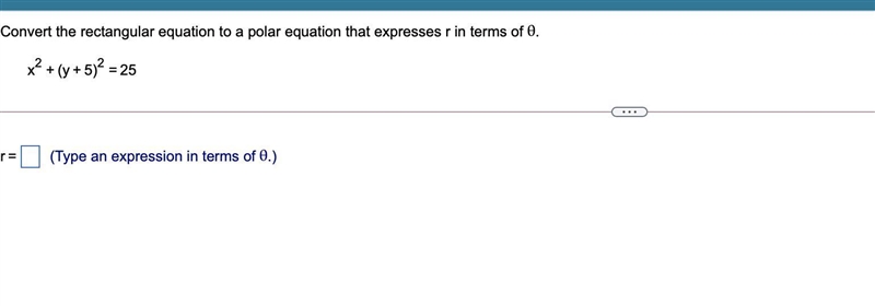 Convert the rectangular equation to a polar equation that expresses r in terms of-example-1