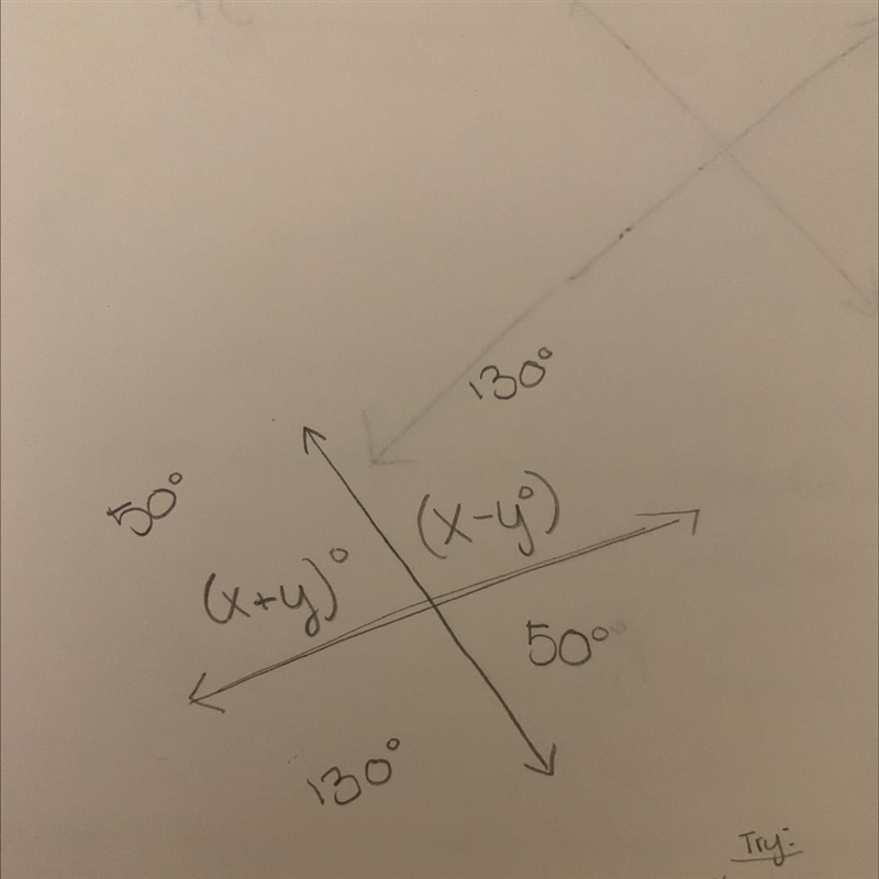 Parallel Lines find the missing values of x and y equation This was a level 4+ question-example-1