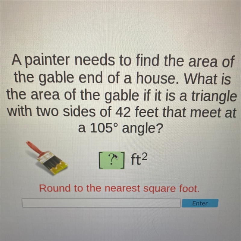 A painter needs to find the area of the gable end of a house what is the area of the-example-1