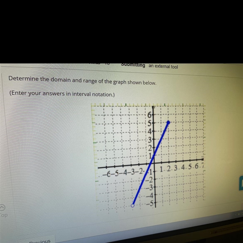 Determine the domain and the range of the graph. Enter your answers in interval notation-example-1