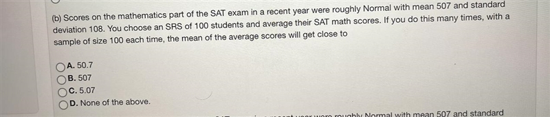 Scores on the mathematics part of the SAT exam in a recent year were roughly Normal-example-1